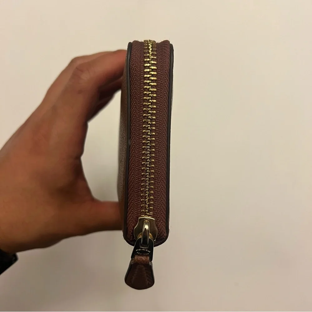 Coach Long Zip Wallet, Brown/gold‎ Accent